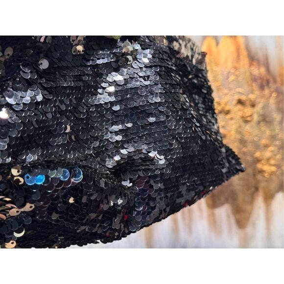 VS victorias secret black/gold sequin clutch toiletry/cosmetic makeup case/bag - Picture 3 of 5